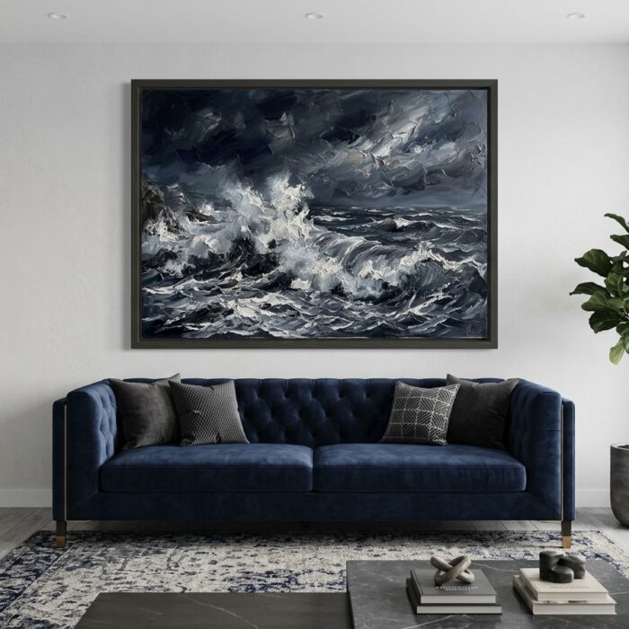 Atlantic Storm framed and hung in a living room